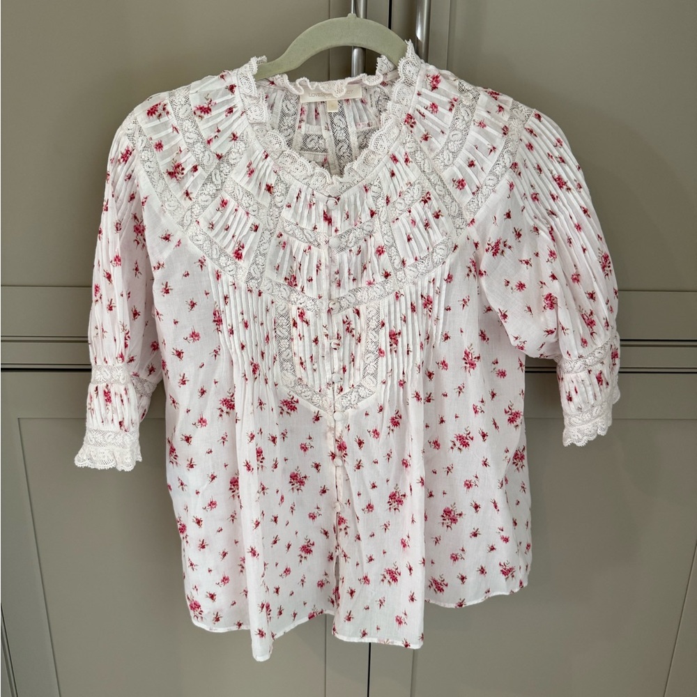 Love Shack Fancy Floral Blouse